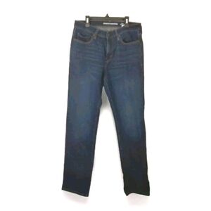 Amazon Essential Athletic Mens 31 X 32 Denim Blue Jeans Straight Mid Rise Dark